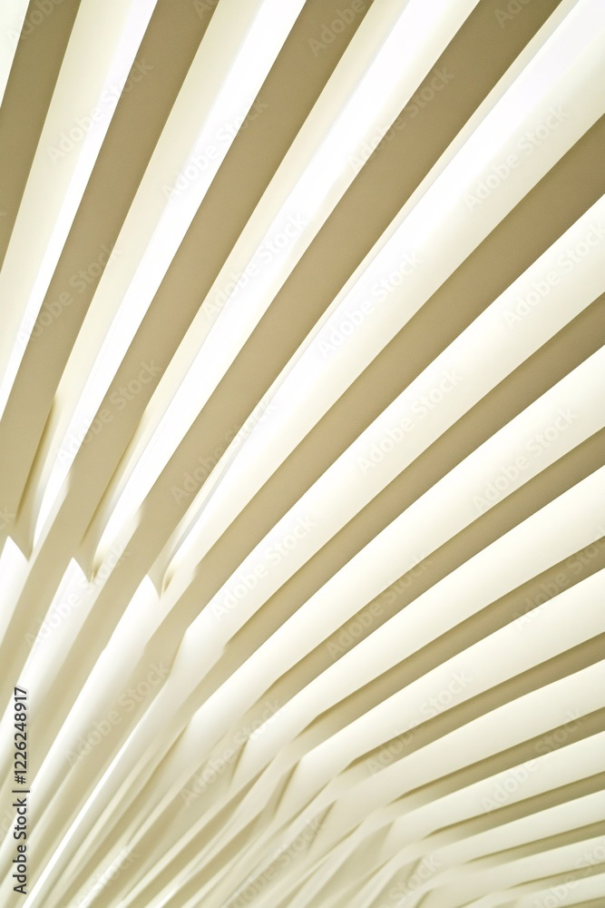 Aufkleber abstract architectural detail showing a series of converging white beams forming a curved ceiling