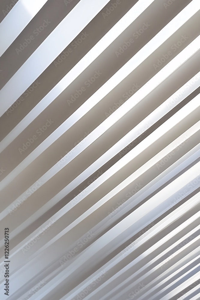 Aufkleber Architectural detail of white beams on a ceiling creating a pattern with light and shadow