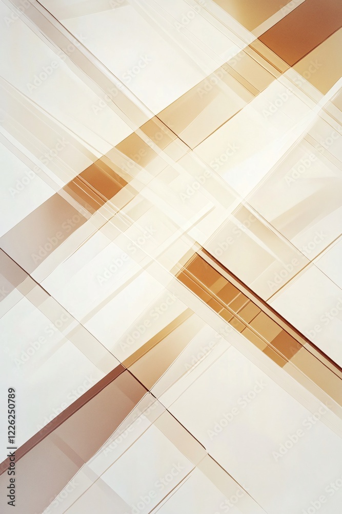 Leinwandbilder Dynamic composition of warm beige tones in abstract modern architecture background with geometric shapes