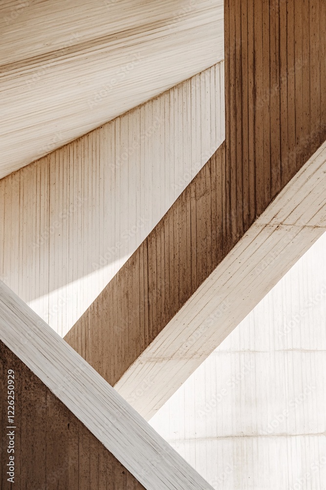 Poster Architectural detail featuring intersecting lines and geometric shapes, creating a sense of depth and movement