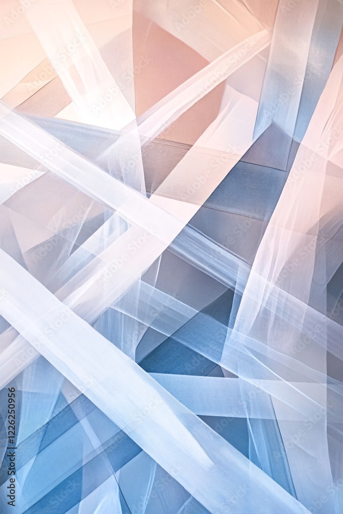 Poster Pastel-colored intersecting lines create a dynamic and layered abstract background