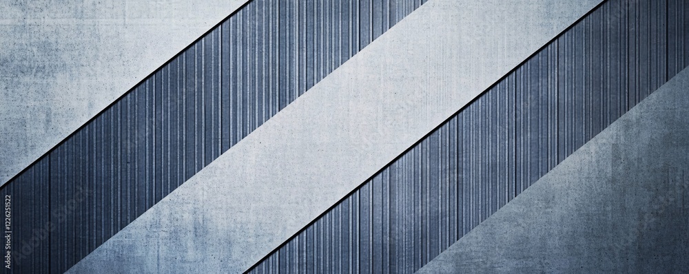 Aufkleber Modern geometric pattern created by diagonal stripes on a concrete wall in abstract architecture background