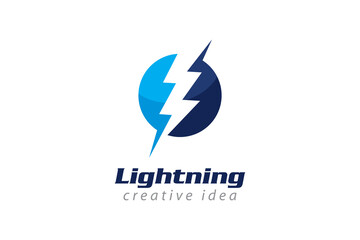 Fototapeta premium Creative Thunder Concept Logo Design Template