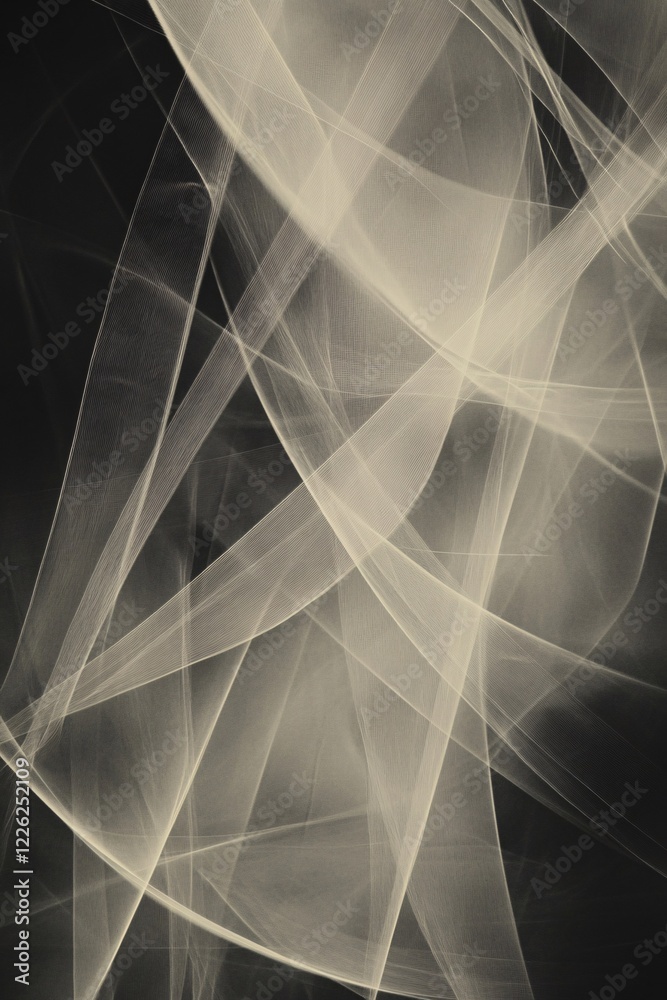 Poster Elegant and dynamic composition of abstract light trails against a dark background