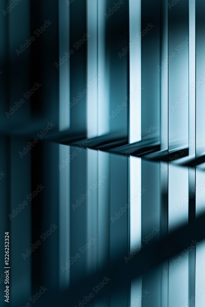 Poster Glass bars creating reflections in abstract background