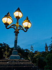 Street Lamp at the Kelvingrove Park, Glasgow in Scotland