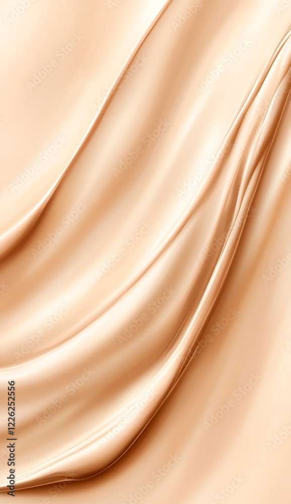 Poster Luxurious Beige Silk Textile Background with Soft Folds Creating an Elegant and Serene Feel : Generative AI