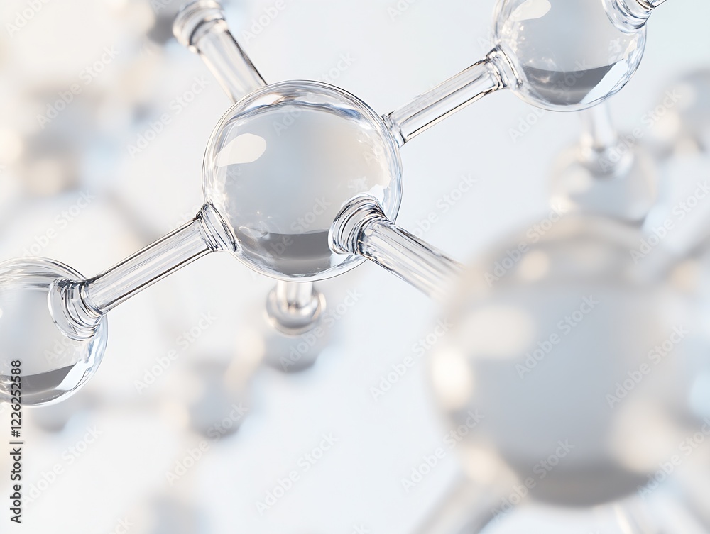 Aufkleber Complex Molecular Network Highlighted in Transparent Design with Emphasis on Biochemical Innovation : Generative AI