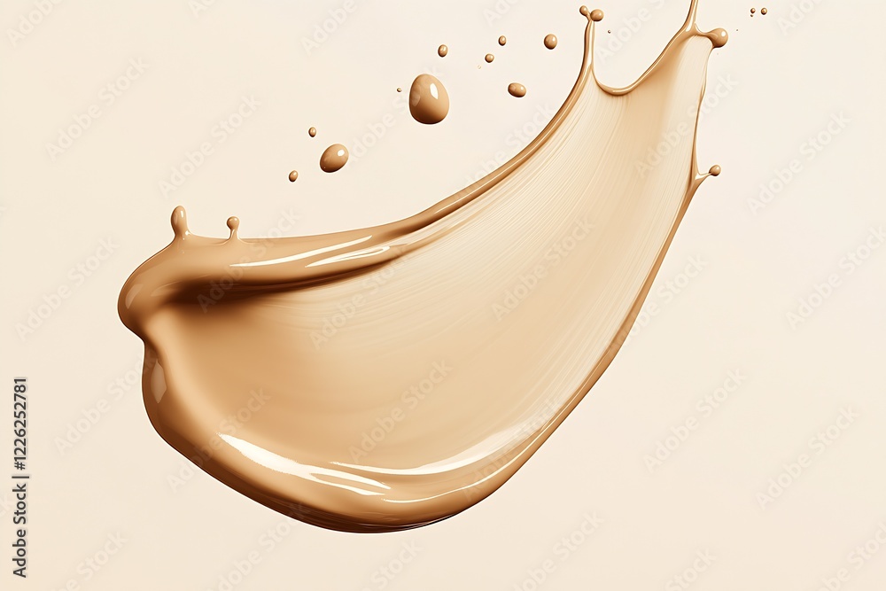 Aufkleber creamy fluid art image with swirls of beige highlights artistic elegance and texture : generative ai