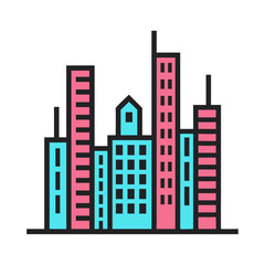Fototapeta premium Tall Skyscrapers Urban Scene