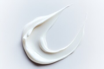 Artistic Curve Design of Cosmetic Cream on White Background for Skincare Product Marketing : Generative AI