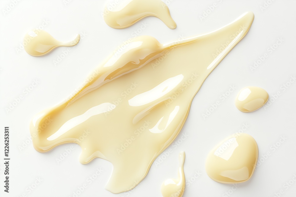 Poster smooth creamy liquid art on minimal white background elegance : generative ai