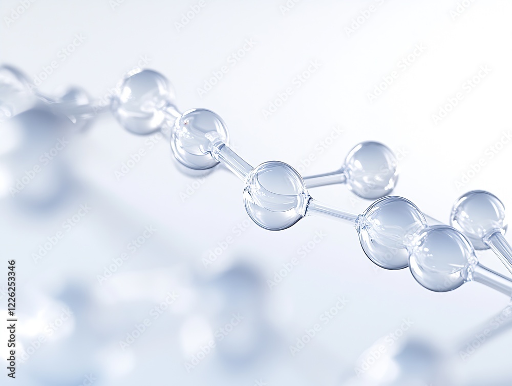 Poster abstract molecular connections in futuristic scientific conceptual art in soft focus : generative ai