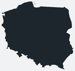 Obraz premium Poland map. Just a simple border map. Shape of the country. Flat blank Poland outline. Vector boundary illustration.