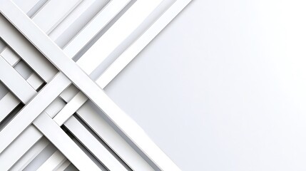 Obraz premium Abstract white geometric pattern with intersecting lines creating a modern design.