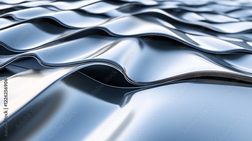 Poster Abstract pattern with a modern touch created by metallic waves