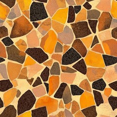 Seamless Terrazzo Texture Warm Earth Tones Mosaic Pattern