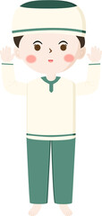 Flat illustration muslim boy pray