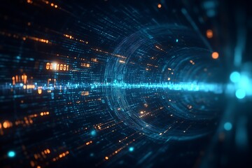 Obraz premium Abstract Digital Data Stream with Dynamic Time Codes and Futuristic Design : Generative AI