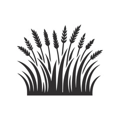 Black grass. Vector illustration. stylized icon.	