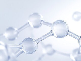 Minimalist Molecular Structure in Soft Focus with Transparent Spheres for Science Visualization : Generative AI