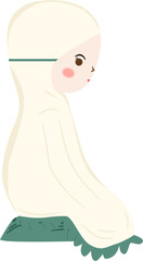 Muslim girl pray illustration