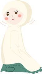 Muslim girl pray illustration