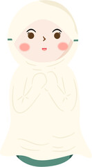 Muslim girl pray illustration