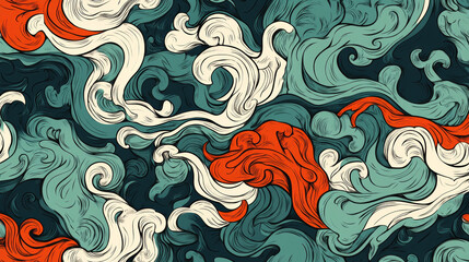 Abstract swirling pattern with vibrant colors and dynamic movement