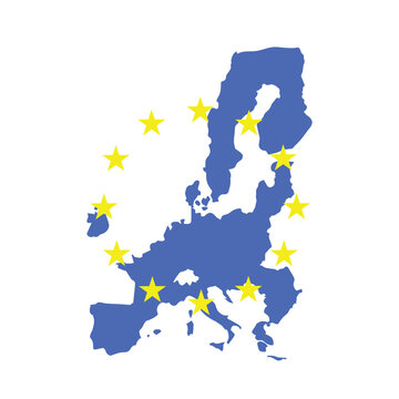 Eu map vector background. European union icon europe stars design illustration design