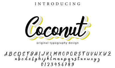 Coconut Font Stylish brush painted an uppercase vector letters, alphabet, typeface