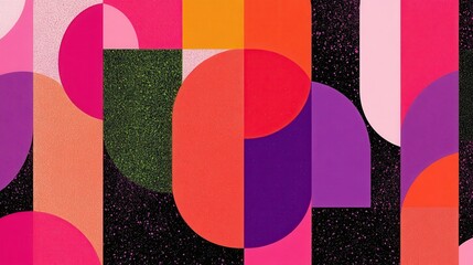 Abstract Geometric Design with Vibrant Colors and Textures