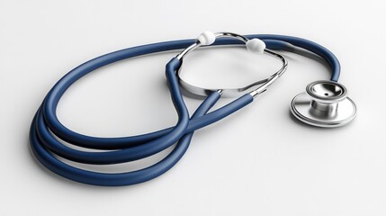 Fototapeta premium Professional Medical Stethoscope Blue Tubing Chrome Chestpiece Healthcare Equipment Doctor s Tools