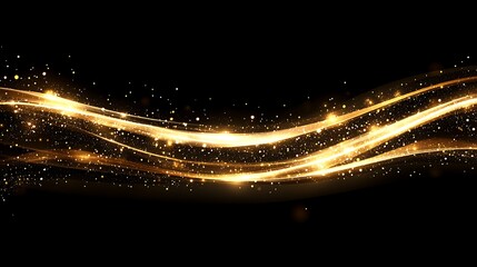 Obraz premium Golden Waves of Light Sparkle and Shine