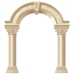 Naklejka premium Elegant classical stone archway with columns.