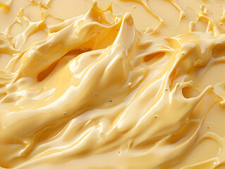 Creamy yellow liquid splash background
