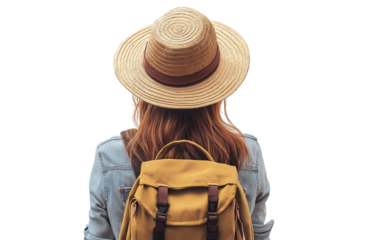 Traveler with Backpack and Hat | Adventure, Solo Journey, Isolated