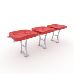 3d render Stadium Seats design element. Furniture