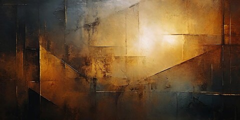 A painting of a wall with a lot of cracks and splatters of paint