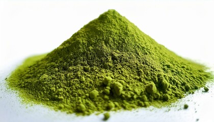 Vibrant green matcha powder, finely milled, ready for use.
