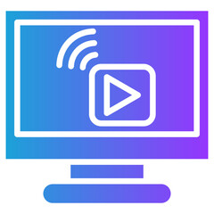 Streaming glyph gradient icon