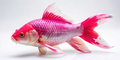 Fototapeta premium Pink Albino Koi Fish Close Up: Stunning High-Resolution Product Photography