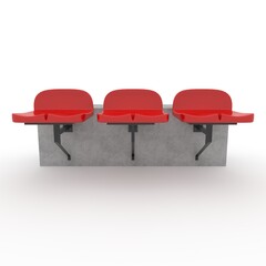 3d render Stadium Seats design element. Furniture