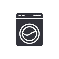 Washing machine solid icons, minimalist vector illustration ,simple transparent graphic element .Isolated on white background