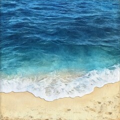 Serene Ocean Waves Gently Lapping Against Soft Sandy Shoreline