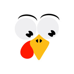 cartoon chicken face, cute cartoon chicken face vector