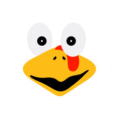 cartoon chicken face, cute cartoon chicken face vector