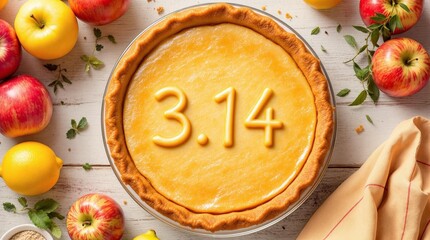 Pie featuring numbers 3.14 for Pi Day news