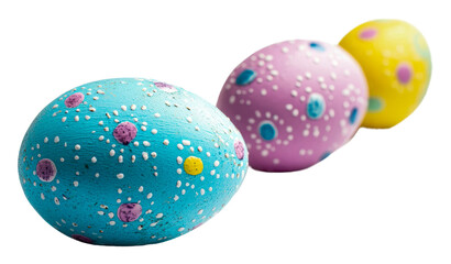 Obraz premium Colorful Easter eggs for spring isolated on transparent background