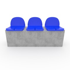 3d render Stadium Seats design element. Furniture